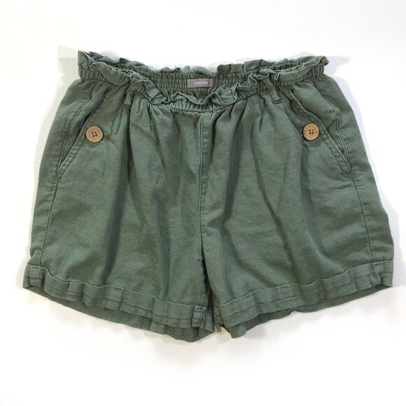 Maurices Green Linen Blend Elastic Waist Women's Shorts XS - Picture 1 of 7